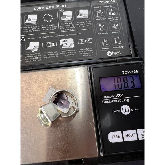 NEW cushion cut Prasiolite sterling silver ring size 7 - Picture 7 of 11